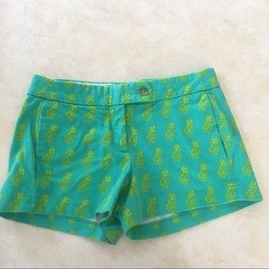 J. Crew Green Shorts Pineapple Print